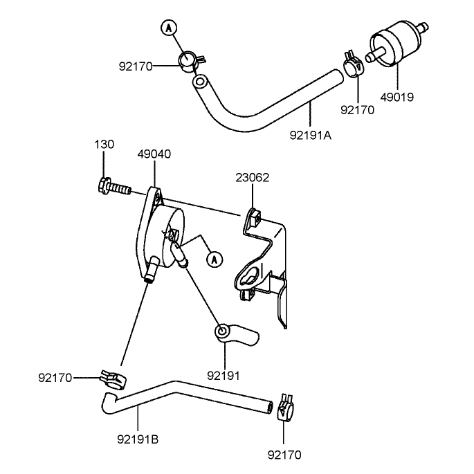Fuel Tank and Valve Assembly Kawasaki FH580V-BS06