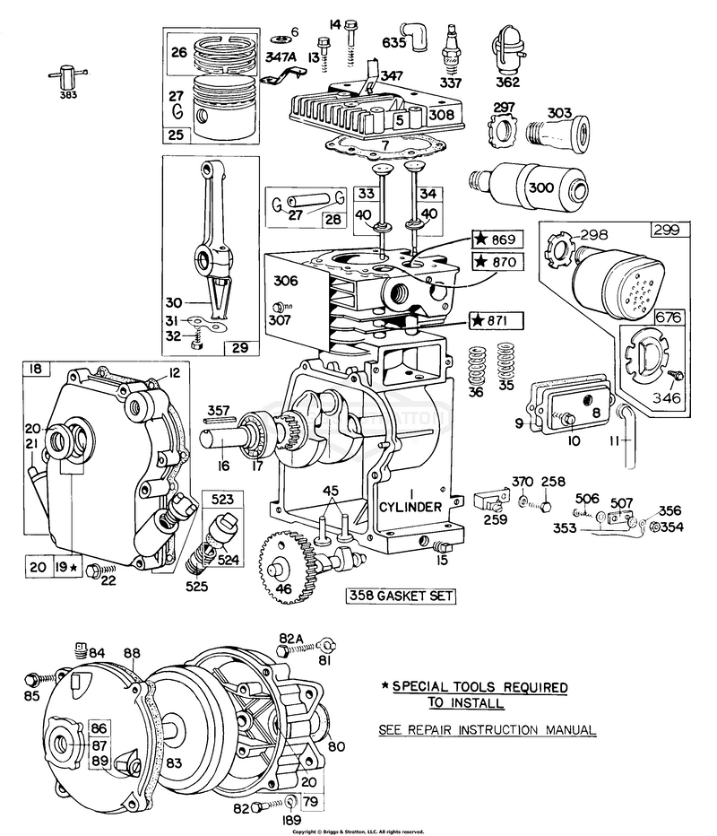 Cylinder, Cover, Muffler