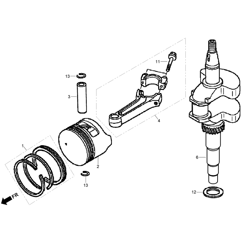 Crankshaft and Piston Assembly Honda GXV160UH2-T1AH