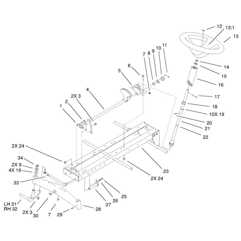 Frame Axle and Steering Assembly