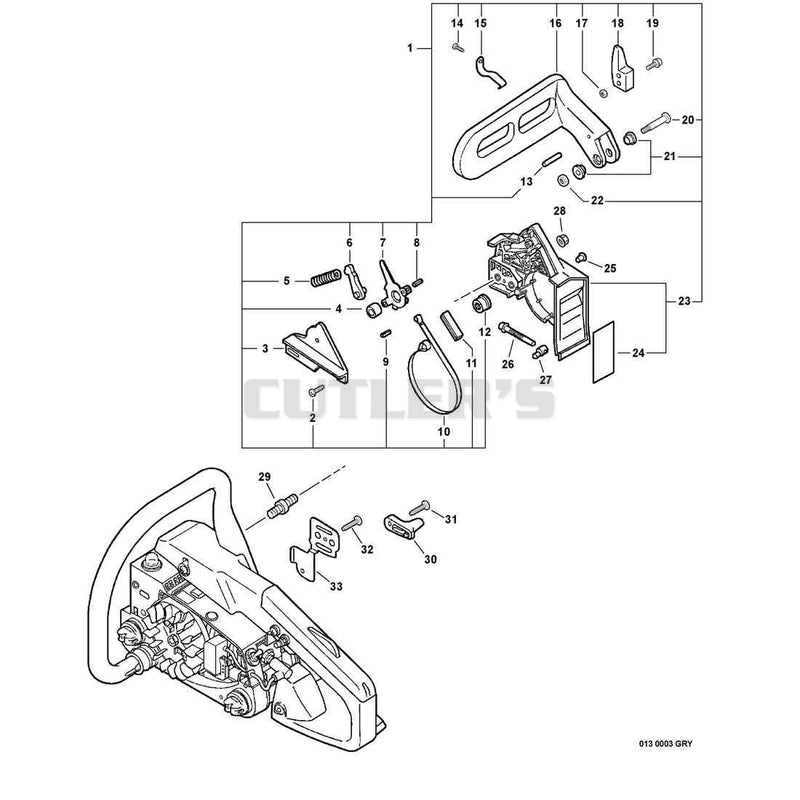 Chain Brake S/N: 02001001 - 02042300