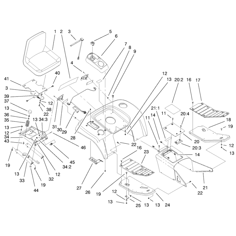 Fender Footrest and Seat Assembly
