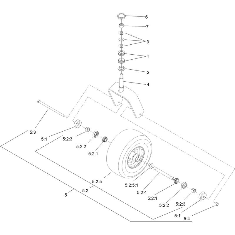 Caster Wheel and Fork Assembly