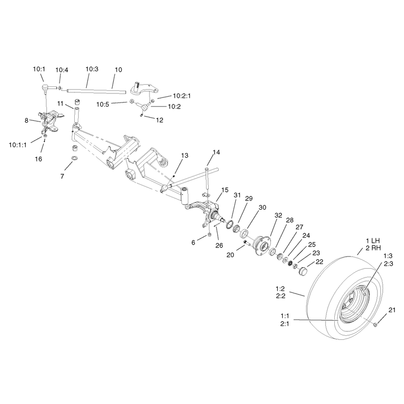 Front Tire and Steering Assembly