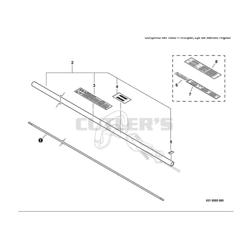 Main Pipe Assembly, Solid Driveshaft