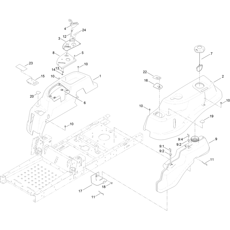 Body Styling and Fuel Tank Assembly