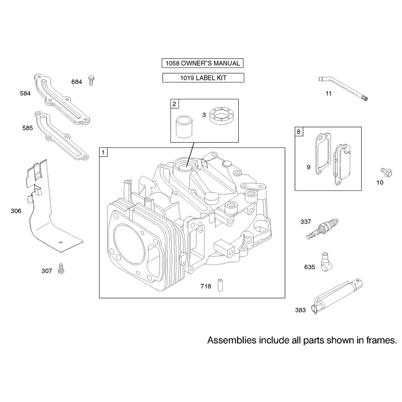 Cylinder Assembly Briggs and Stratton Model 122602-0120-E1