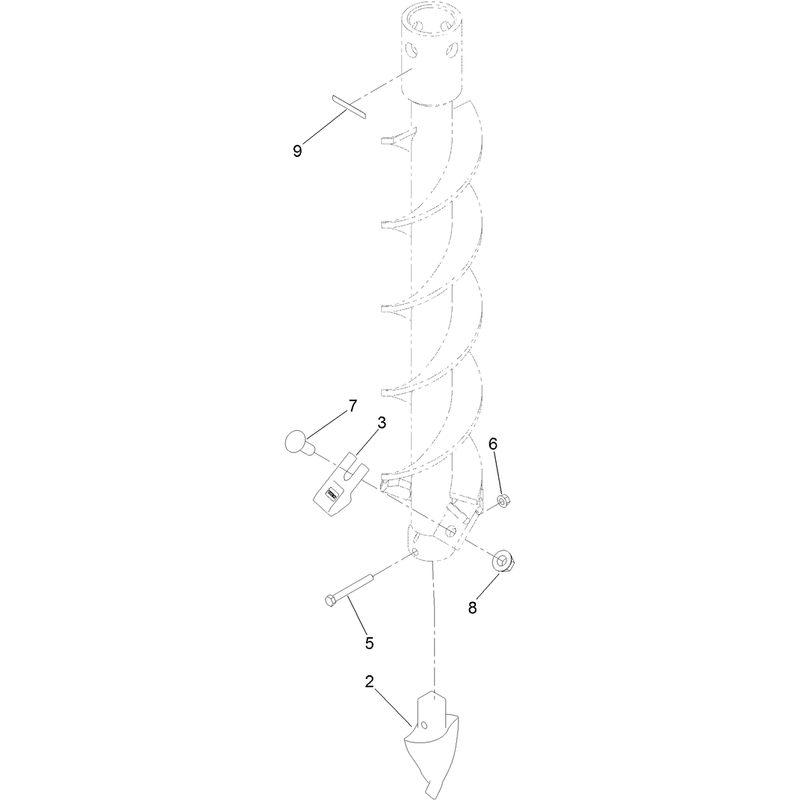 6-Inch Full-Flight Auger Bit Assembly