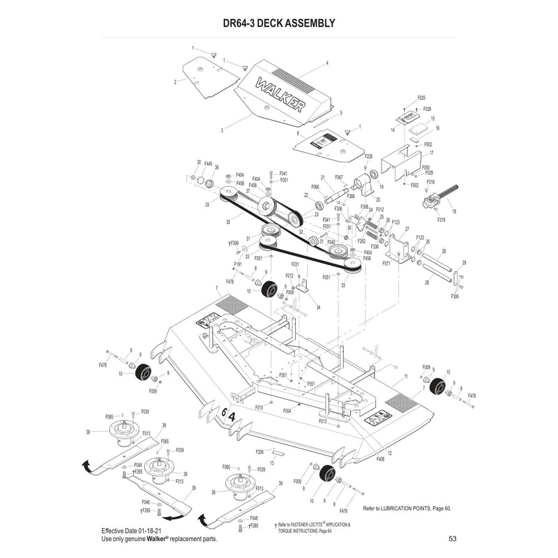 DR64-3 DECK ASSEMBLY