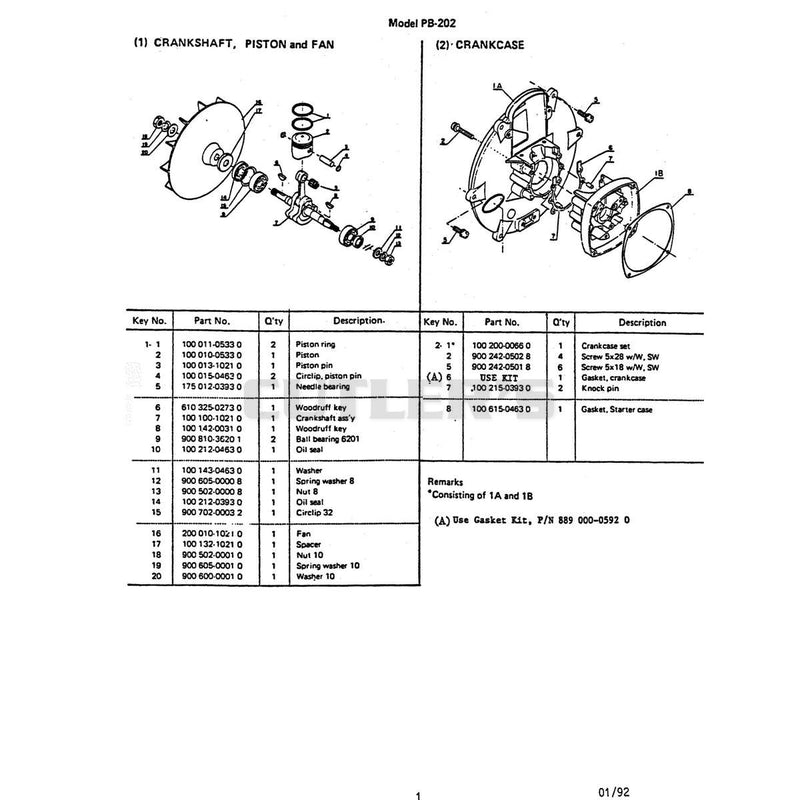 Crankshaft, Piston And Fan 2 Crankcase