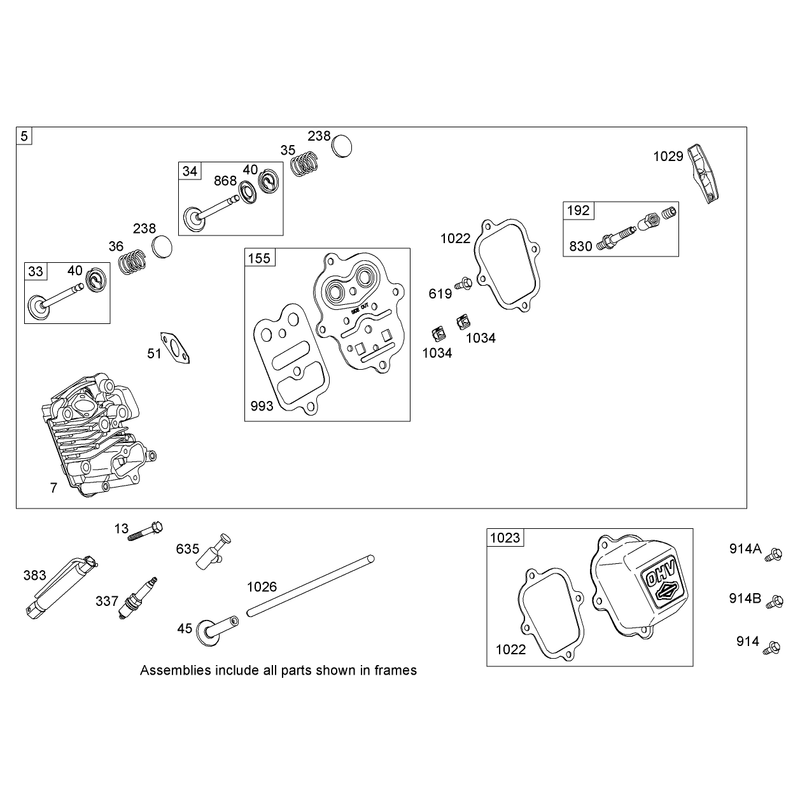 Cylinder Head Assembly  Briggs and Stratton 15D104-0112-E1