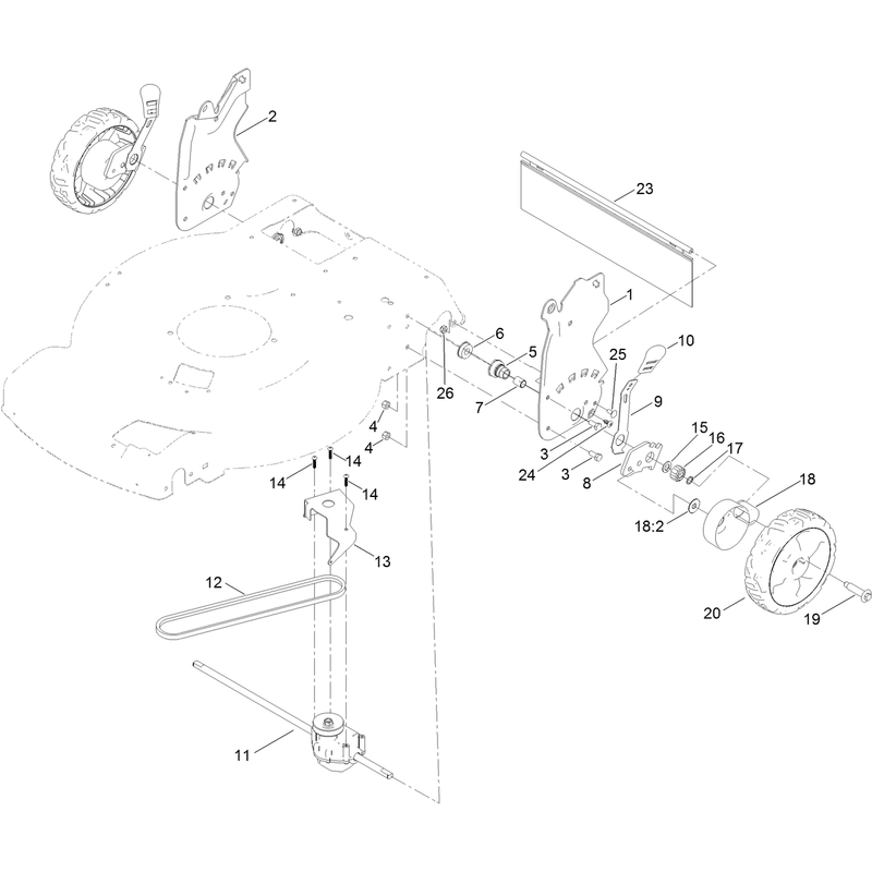 Rear Wheel and HOC Assembly
