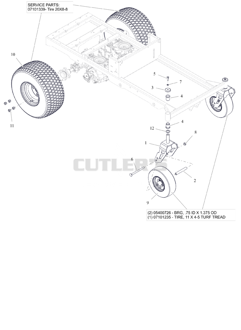 Front and Rear Wheels 42"