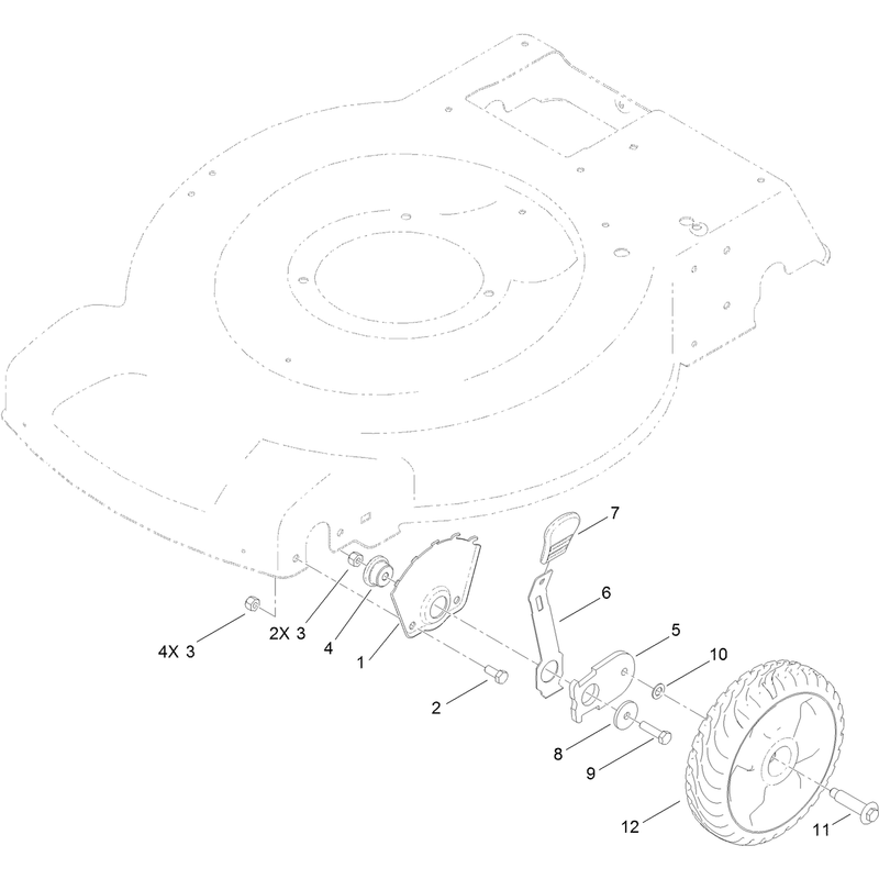 Front Wheel and Height of Cut Assembly