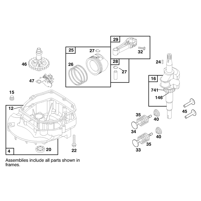 Engine Briggs and Stratton Model 127702-1745-E1 Serial No 8901374 and Up