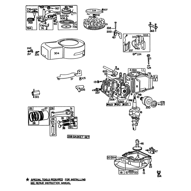 Engine Briggs and Stratton Model 92908-5205-01