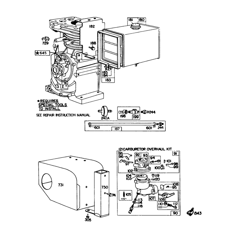 Engine Model No. 190402 Type 0989-01 (8 H.p. Snowthrower Model 3briggs & Stratton