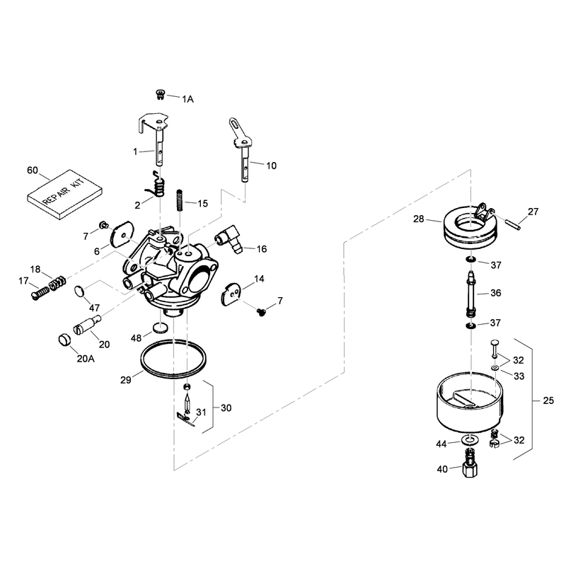 Carburetor Assembly No. 640169  Tecumseh OHSK110-221734D