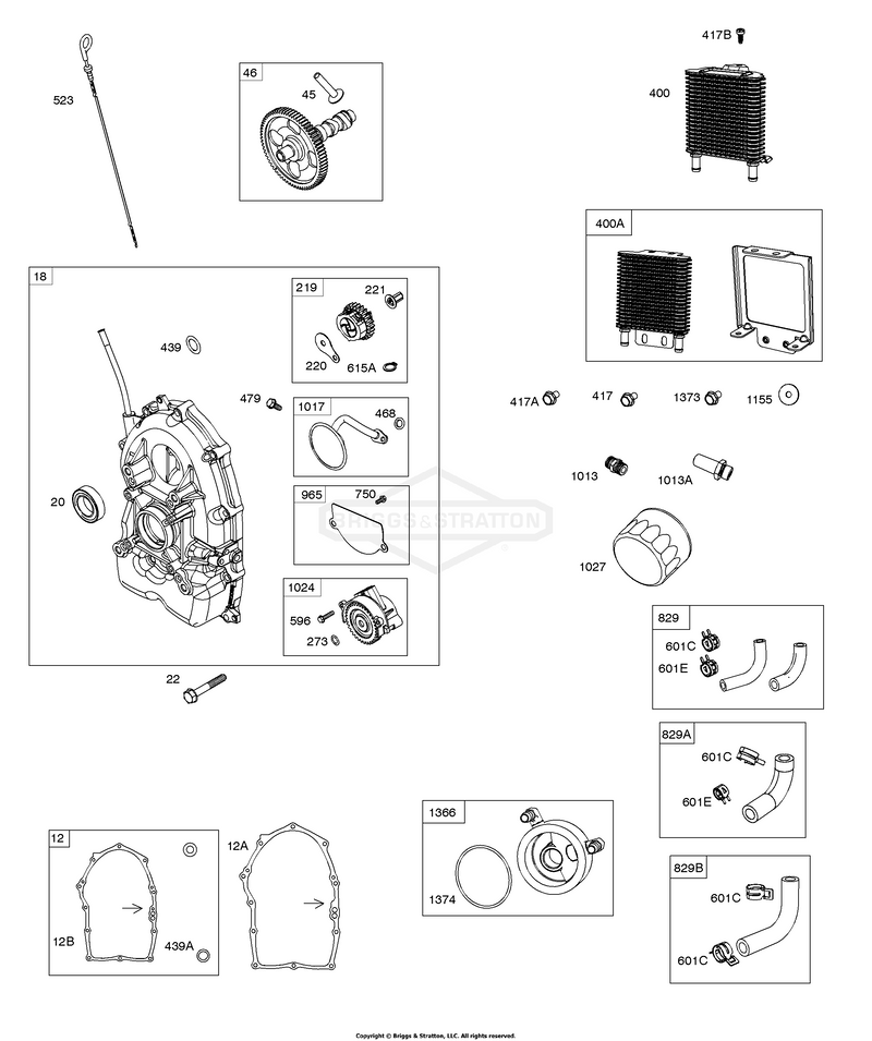 Crankcase Cover, Oil Cooler, Camshaft