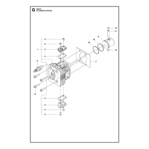 CYLINDER, PISTON AND MUFFLER