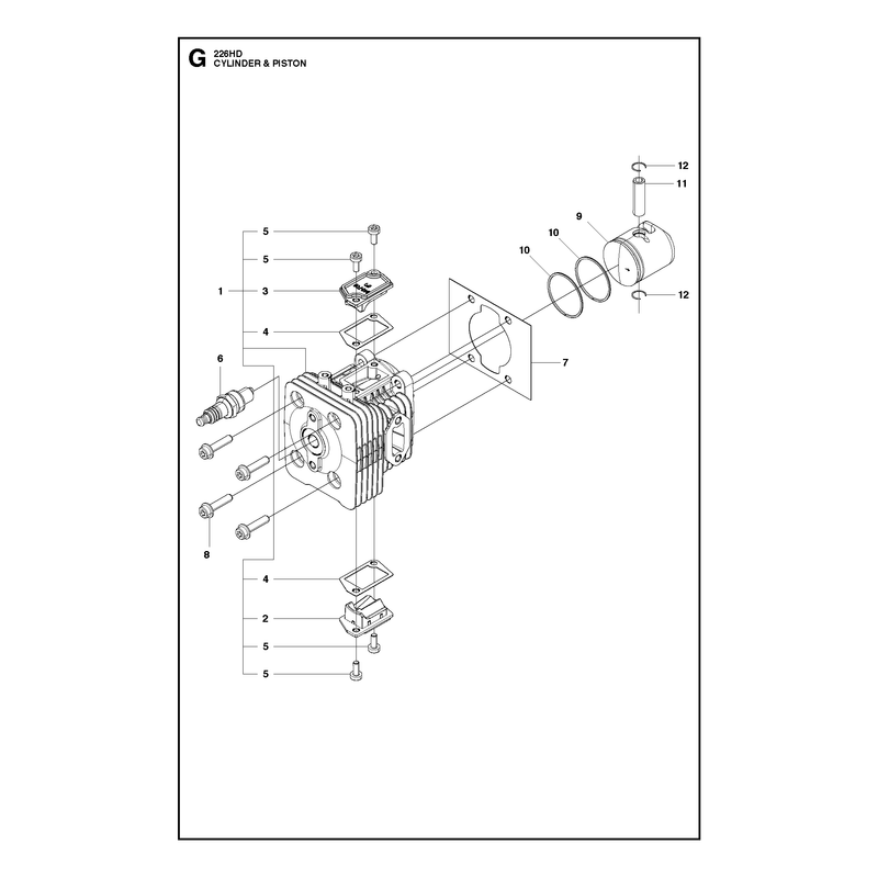 CYLINDER, PISTON AND MUFFLER