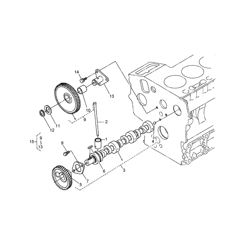 Camshaft and Idle Gear Shaft Assembly