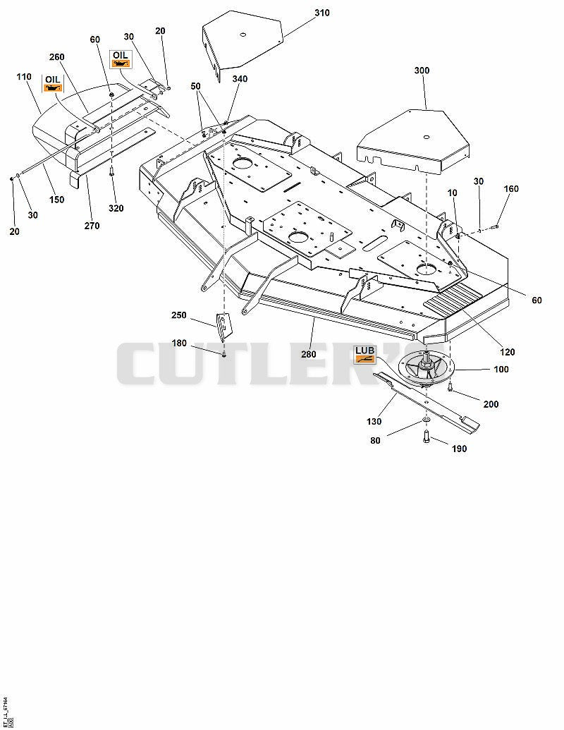 72" Mower Deck - Housing, Covers, Spindles and Blades