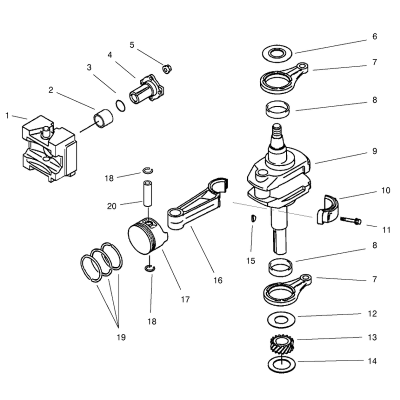 Pistoncrankshaft Crankcase Kawasaki Fb460v-Ms14