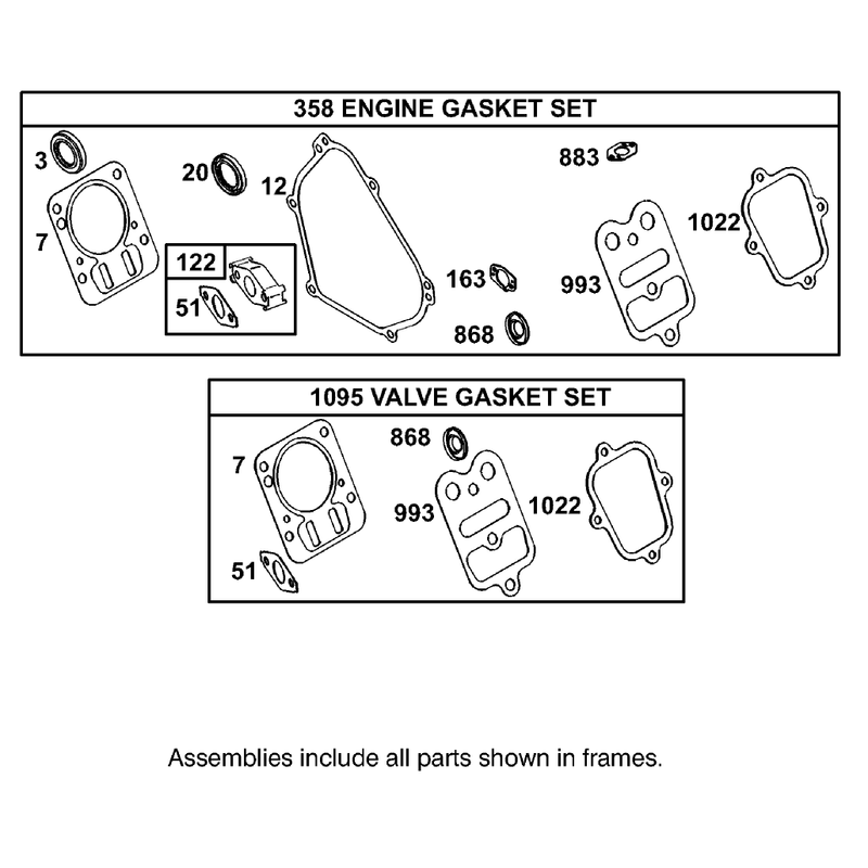 Gasket Assembly Engine Briggs and Stratton Model 126302-0245-E1