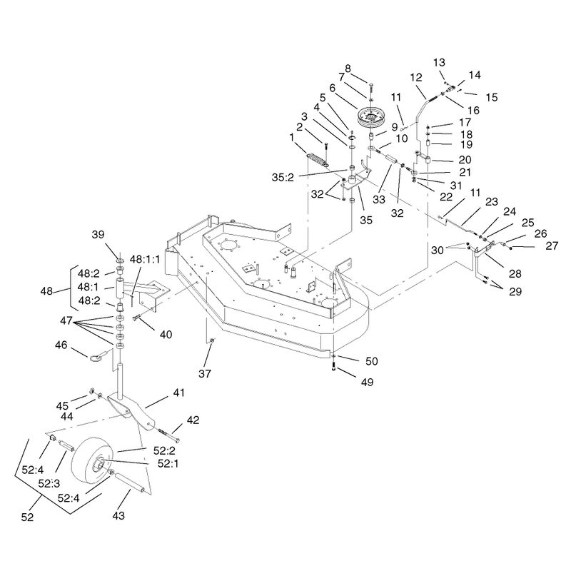 Front Caster and Blade Brake Assembly