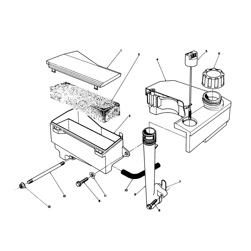 Air Cleaner and Fuel Tank Assembly Model No Vmh7