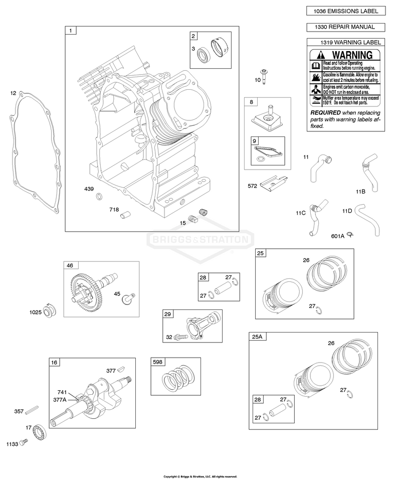 Camshaft, Crankshaft, Cylinder, Piston/Rings/Connecting Rod