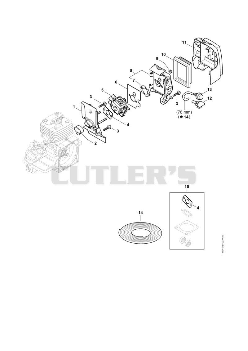 Carburetor housing, Air filter ⇤ 811880965