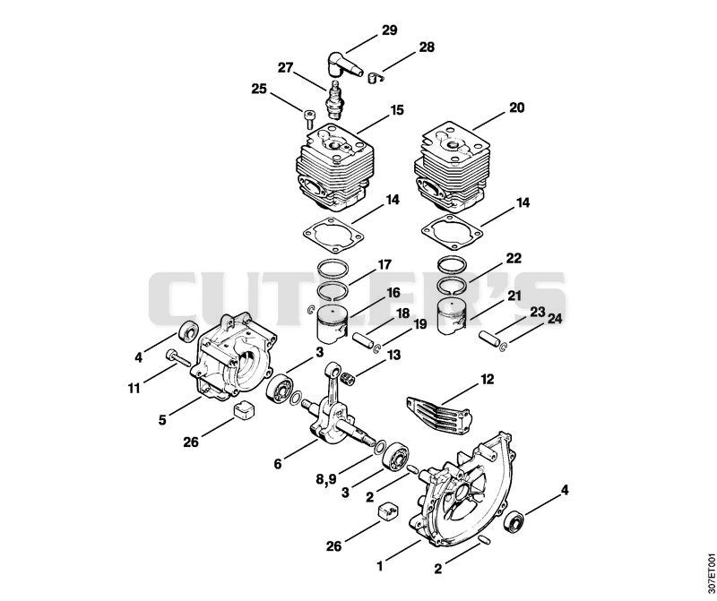 Crankcase, Cylinder
