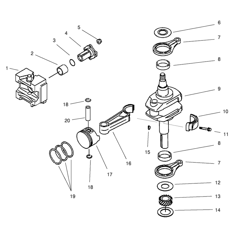 PistonCrankshaft Crankcase Kawasaki FB460V-MS14