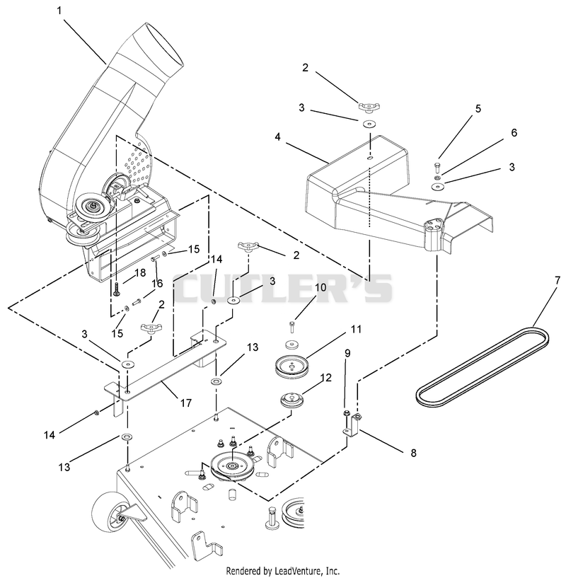 Blower Mounting (48 and 54 Inch Decks)