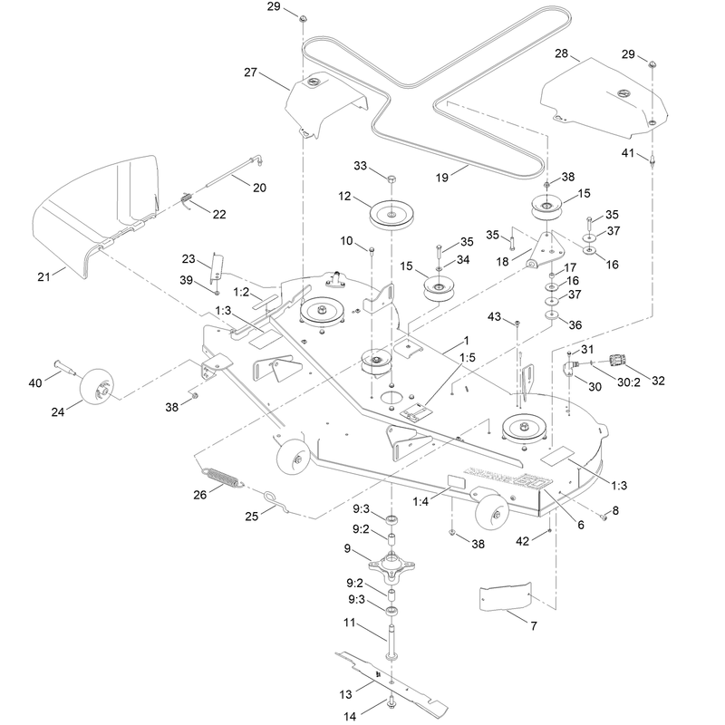 60 Inch Deck and Decal Assembly