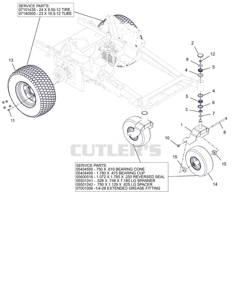 Casters and Drive Wheels - 48"