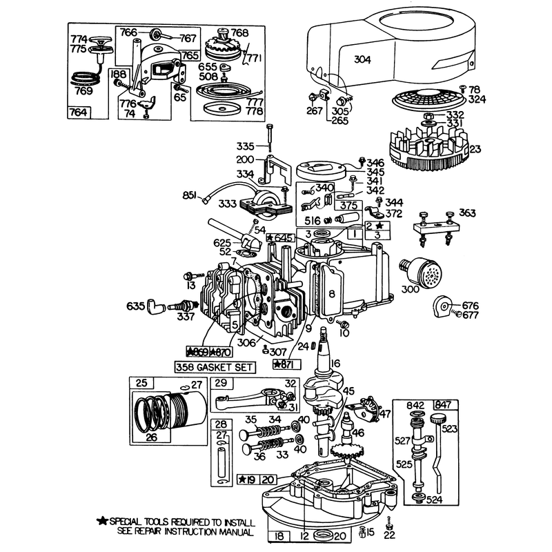 Engine Briggs and Stratton Model No 110908-0380-02