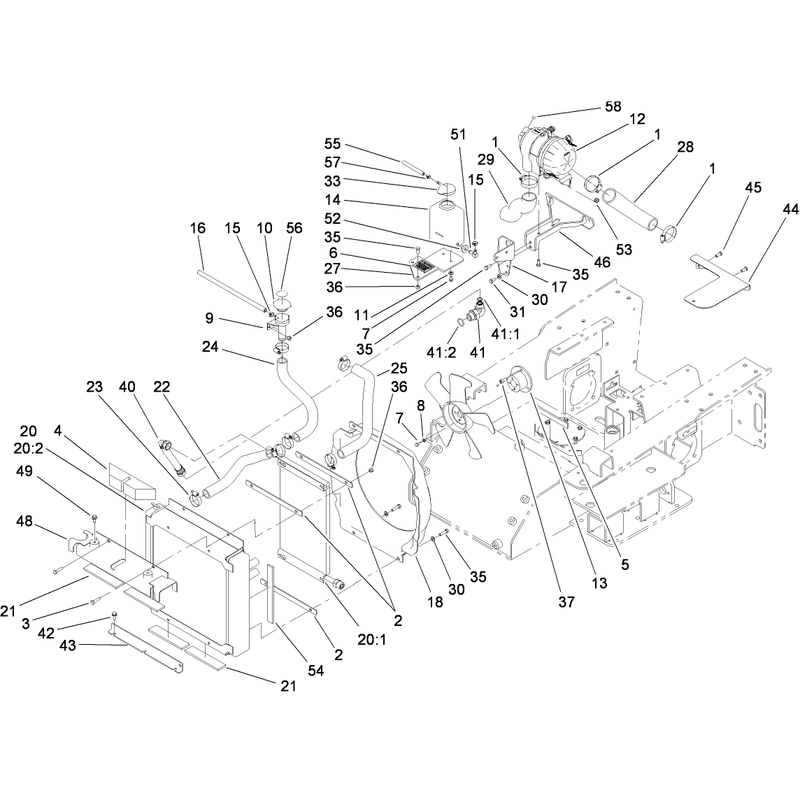 Radiator and Air Cleaner Assembly