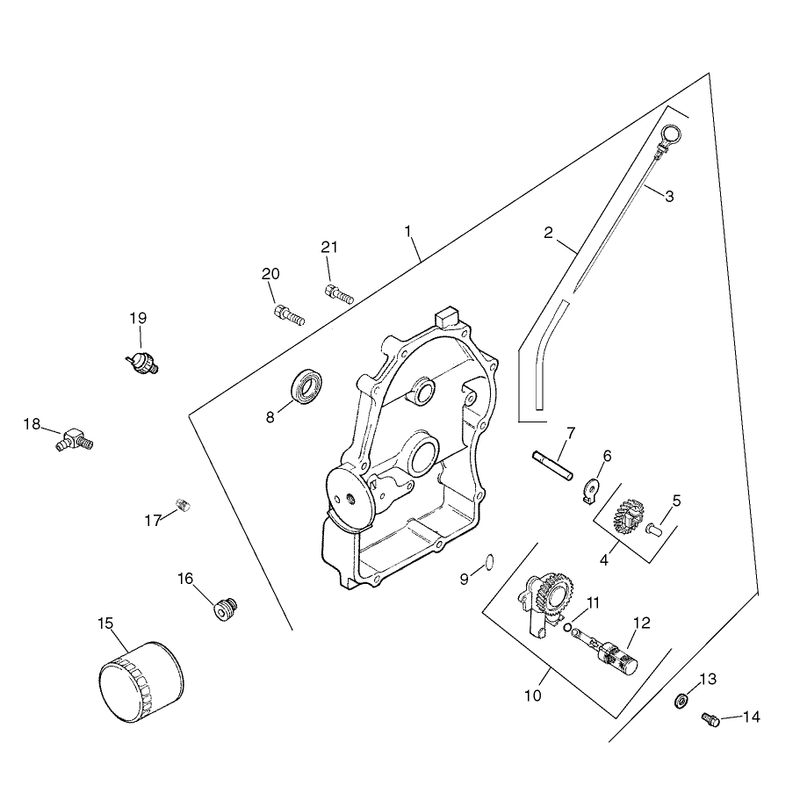 Group 3 Oil PanLubrication Assembly Kohler CH20S-64670