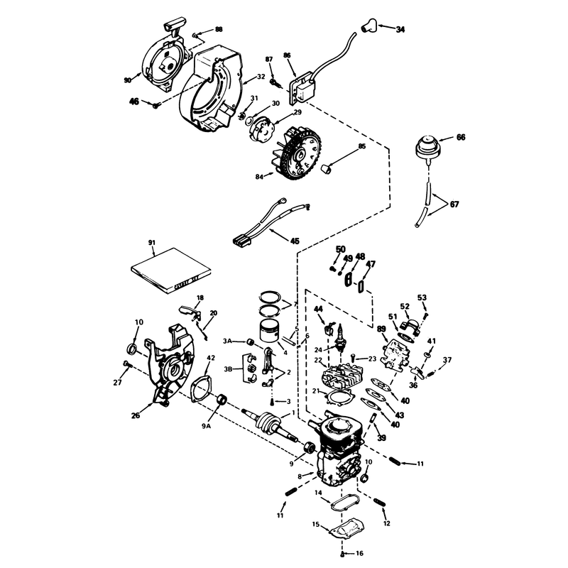 Engine Tecumseh Model No. Ah-600 Type 1623-N