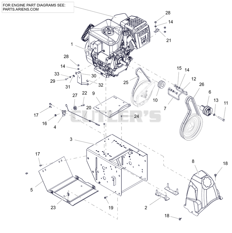 Engine, Frame and Belt Drive