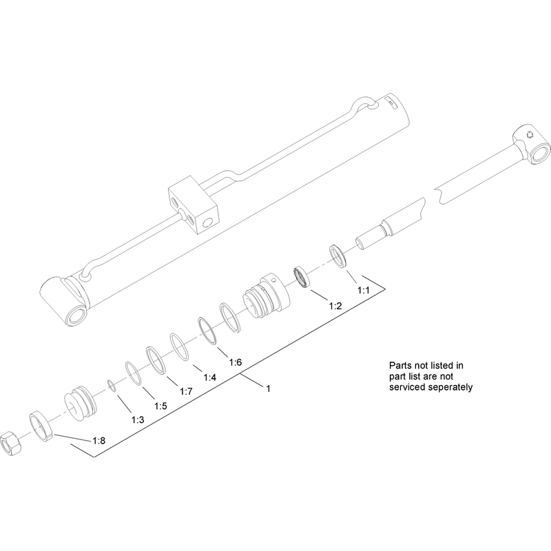 Left Hand Hydraulic Lift Cylinder Assembly No 104-6267