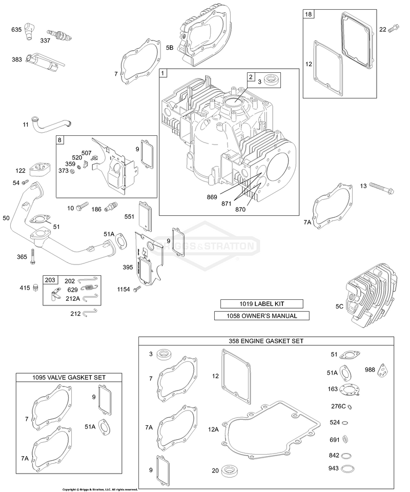 Crankcase Cover/Cylinder, Head, Kit/Gasket Sets - Engine, Kit/Gasket Sets - Valve