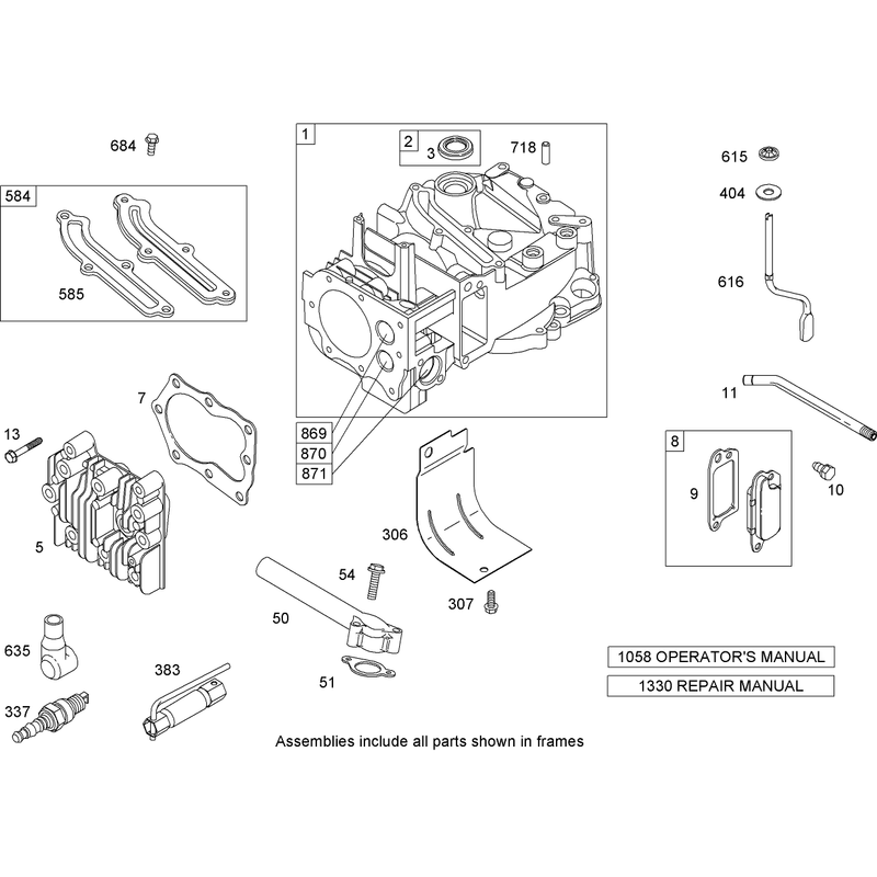 Cylinder Assembly Briggs and Stratton 126T02-0206-B1