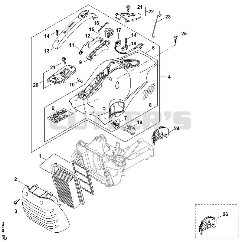 Air filter, Shroud