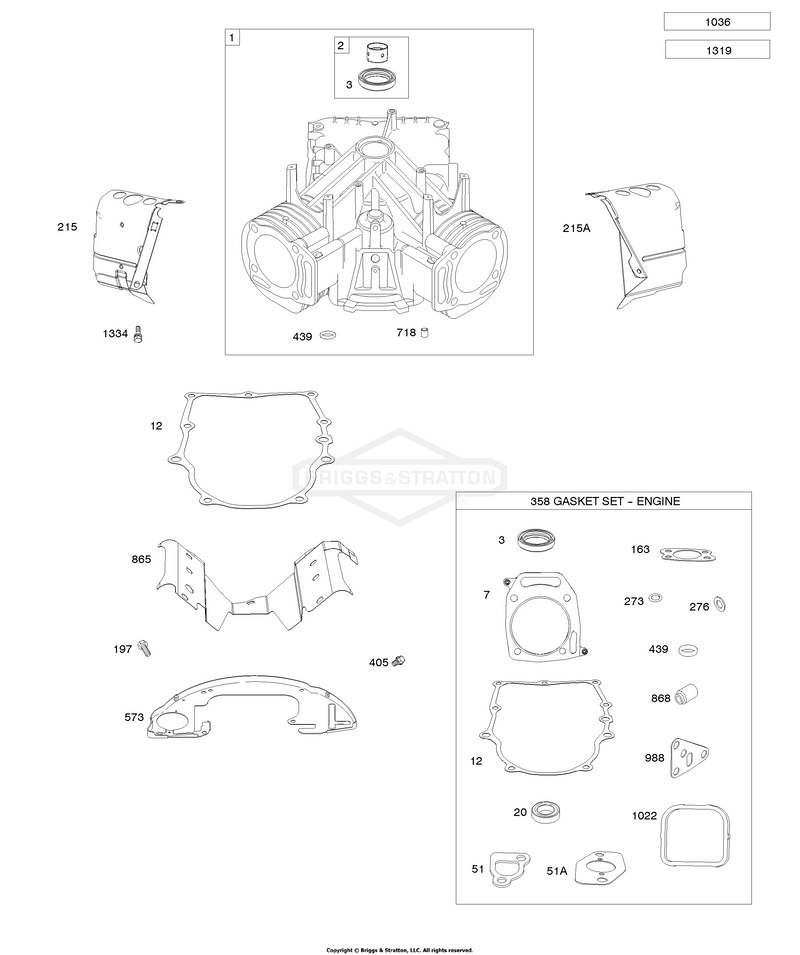 Cylinder, Cylinder Shields, Engine Gasket Set