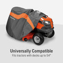 Husqvarna 588208702 54-Inch Full-Size Lawn Tractor Cover For Models: YT48CS, GT54CS, YT42LS, YT46LS, YT42DXLS, YT48DXLS, GT52XLS, GT52XLSi, GT54LS, Water-Resistant Riding Lawn Mower Accessories, Orange/Gray