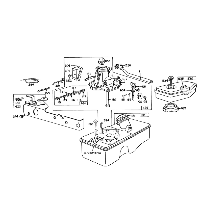 Briggs and Stratton Carburetor Assembly Model 390064 for 19in Hand Propelled Model 16035